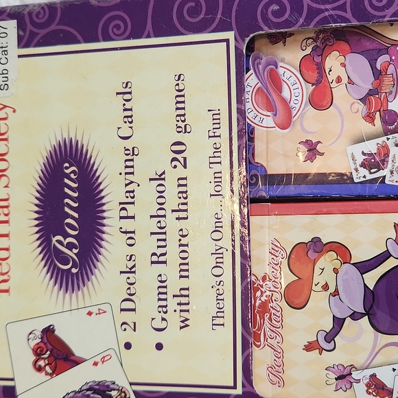 Red Hat Society Jigsaw Puzzle and Card deck & Game Book, NWT imperfect box - Picture 3 of 9